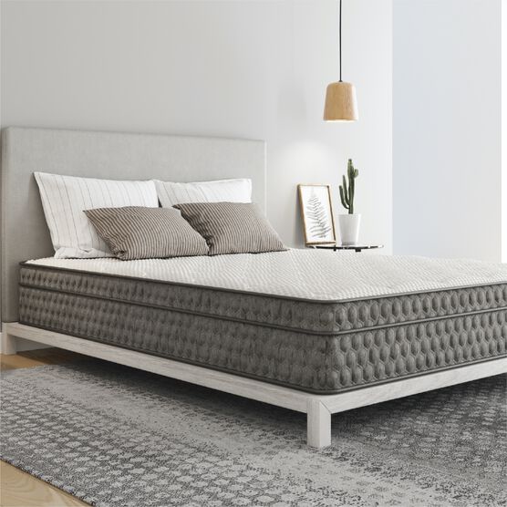 11" Gel Memory Foam Quilted Hybrid, Medium, Full Mattress, WHITE GREY, hi-res image number null