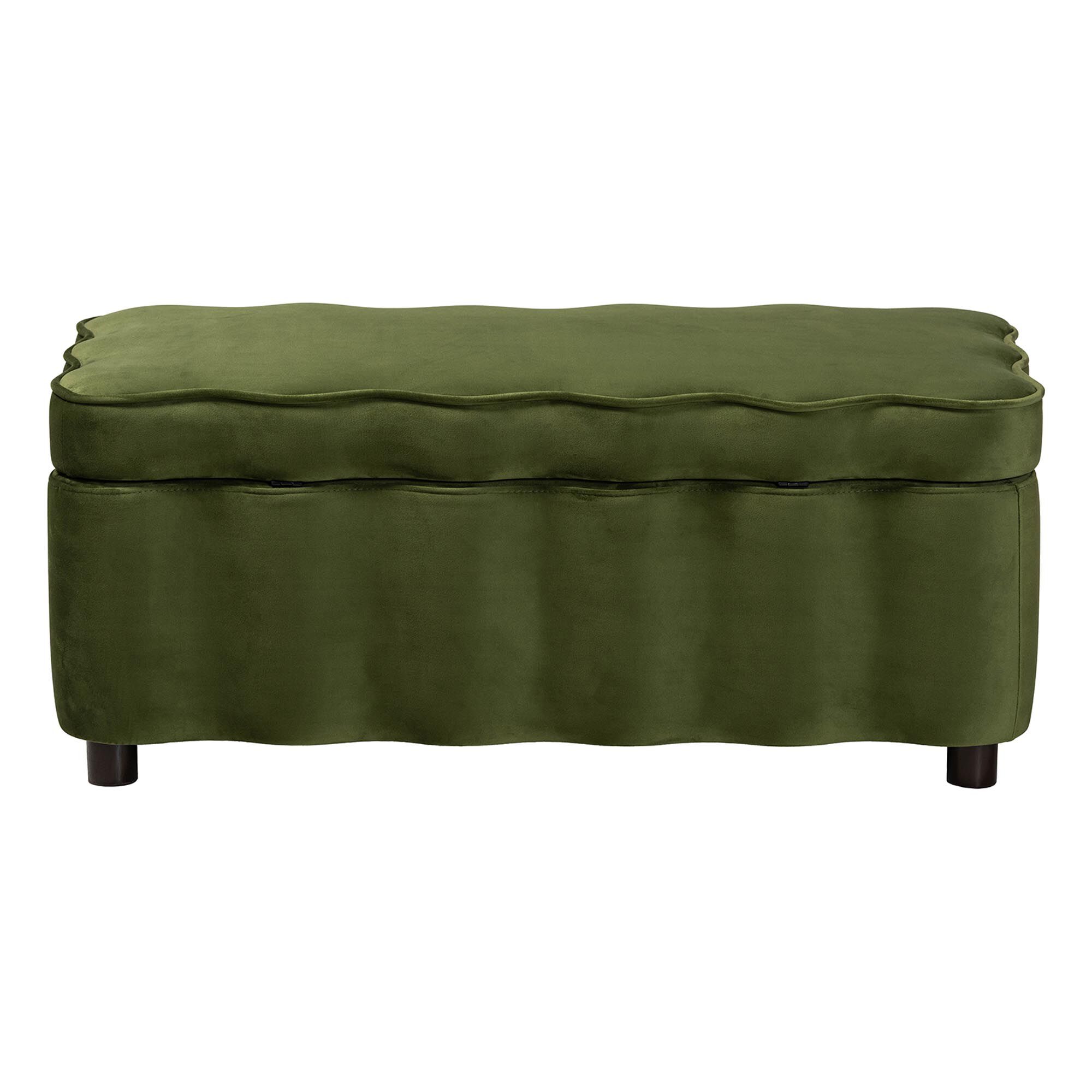 Paulina Velvet Storage Bench, GREEN, alternate image number 5