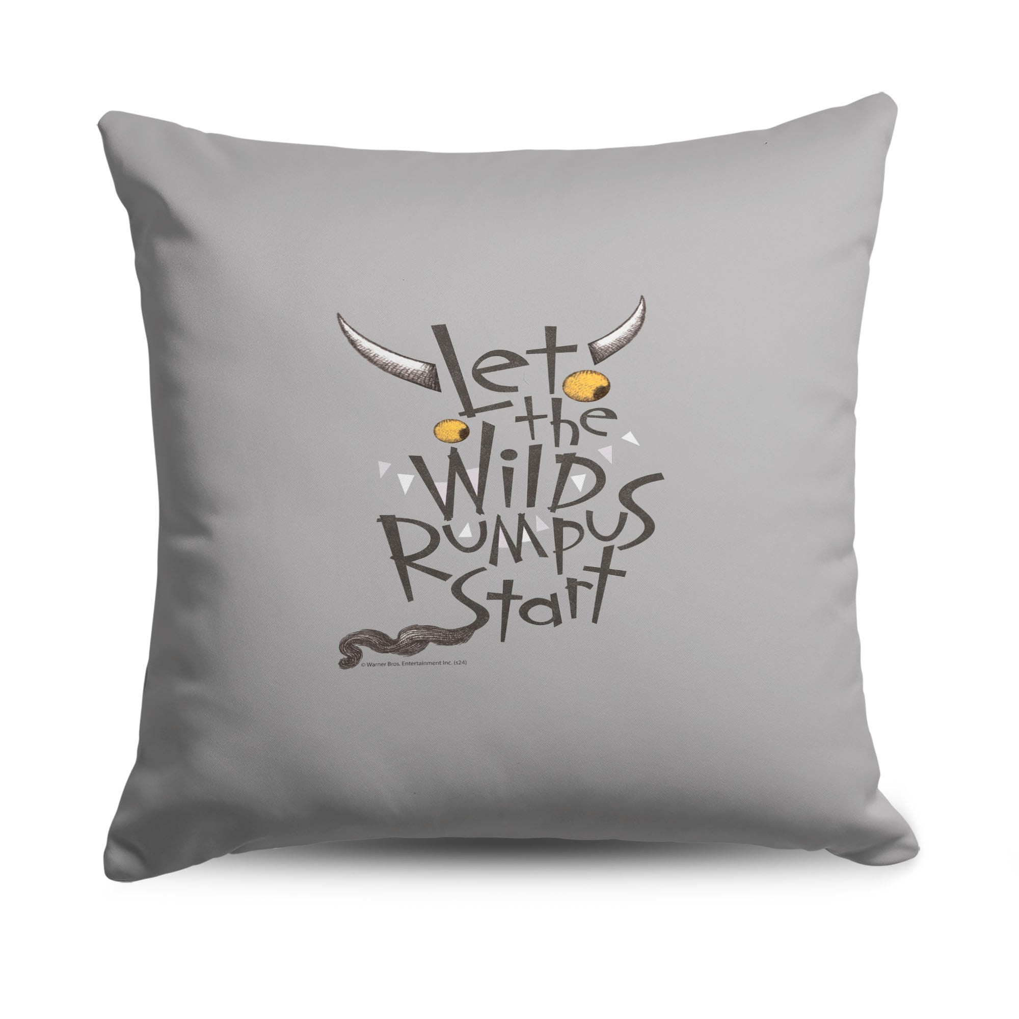 Warner Bros. Where the Wild Things Are Wild Rumpus Throw Pillow 18X18 Inches, GRAY, hi-res image number 0