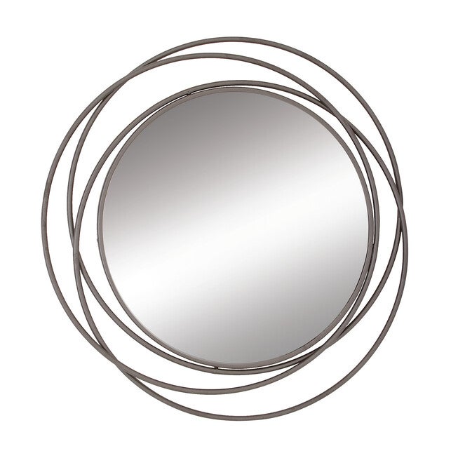 Grey Industrial Metal Wall Mirror, GREY, hi-res image number 0