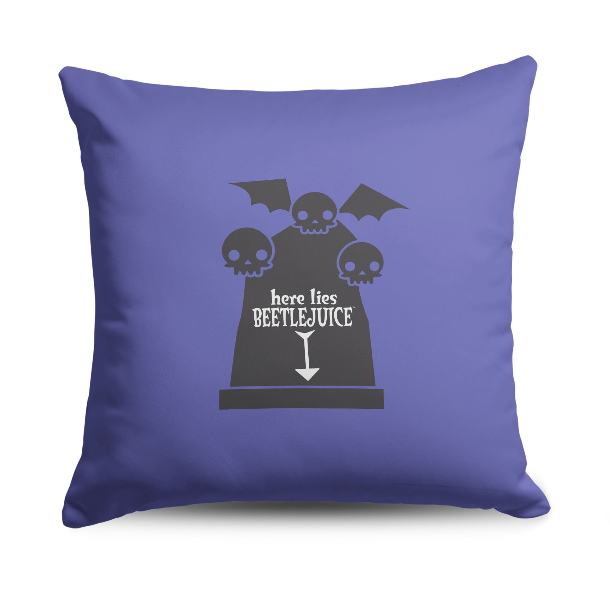 Warner Bros. Beetlejuice Here Lies Beetlejuice Throw Pillow 18X18 Inches, PURPLE, hi-res image number 0