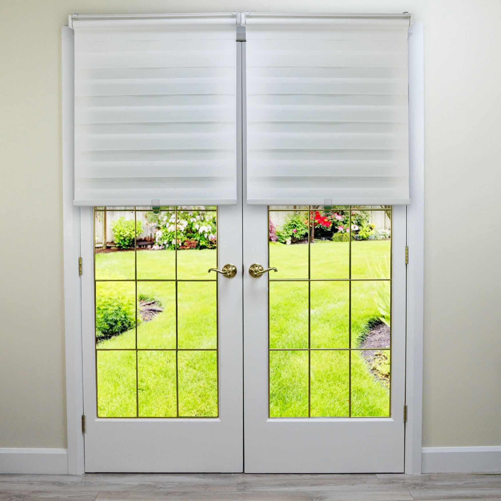 Cordless Zebra Slimline Privacy Window Shade Window, , alternate image number 13