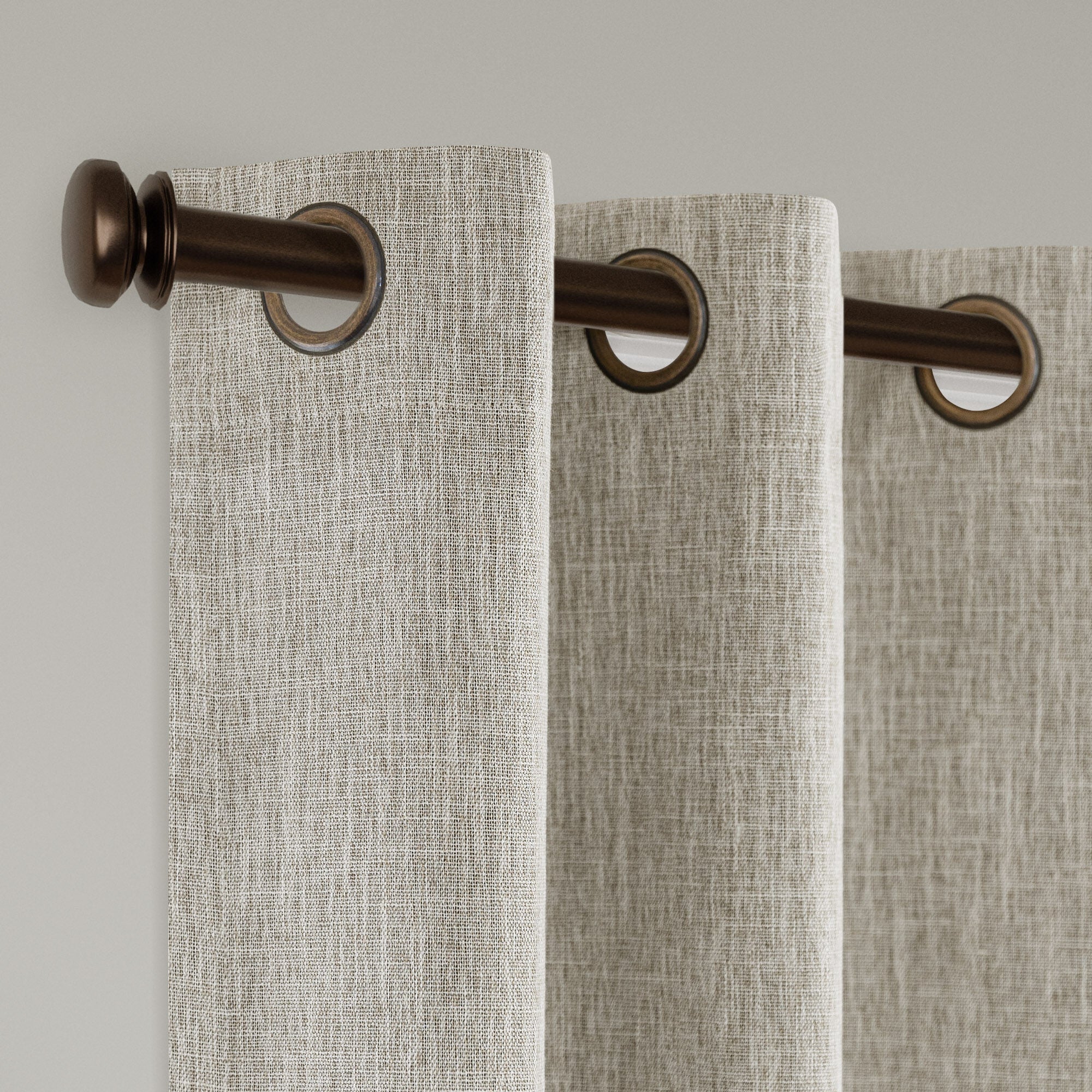 Linen Texture 100% Blackout Grommet Pair, HEATHER LINEN, alternate image number 2