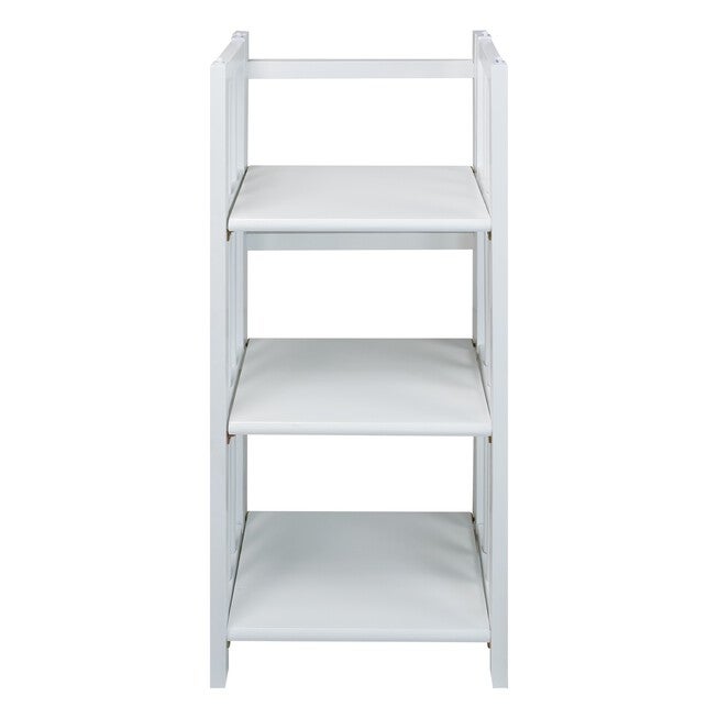 3-Shelf Folding Bookcase 14 inches Wide-White, WHITE, hi-res image number 0