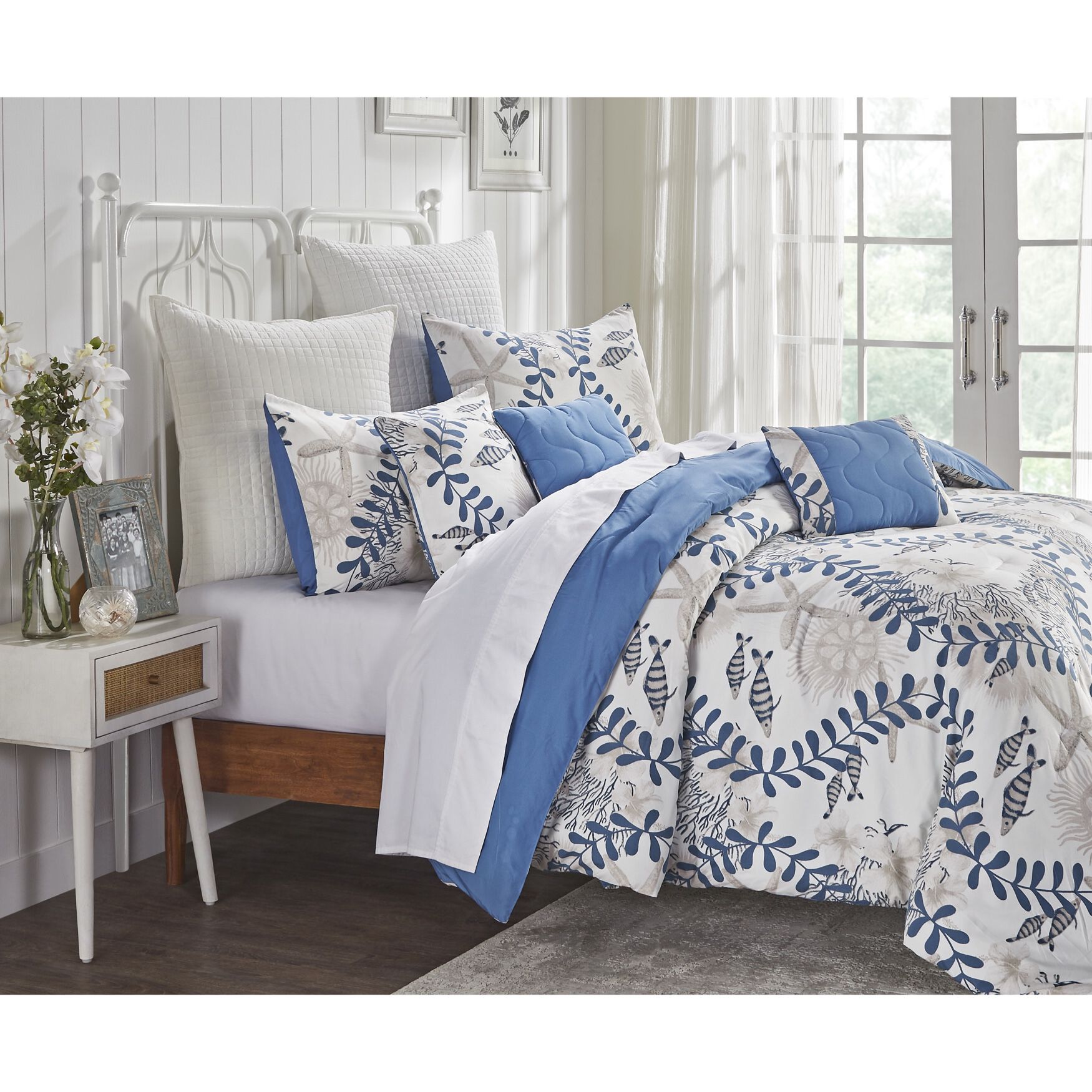 Caspian Collection 100% Microfiber Nautical 6 Piece Comforter Set, , alternate image number 4