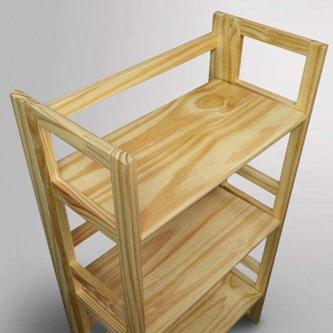 3-Shelf Folding Student Bookcase 20.75 inches Wide-Natural, , alternate image number null