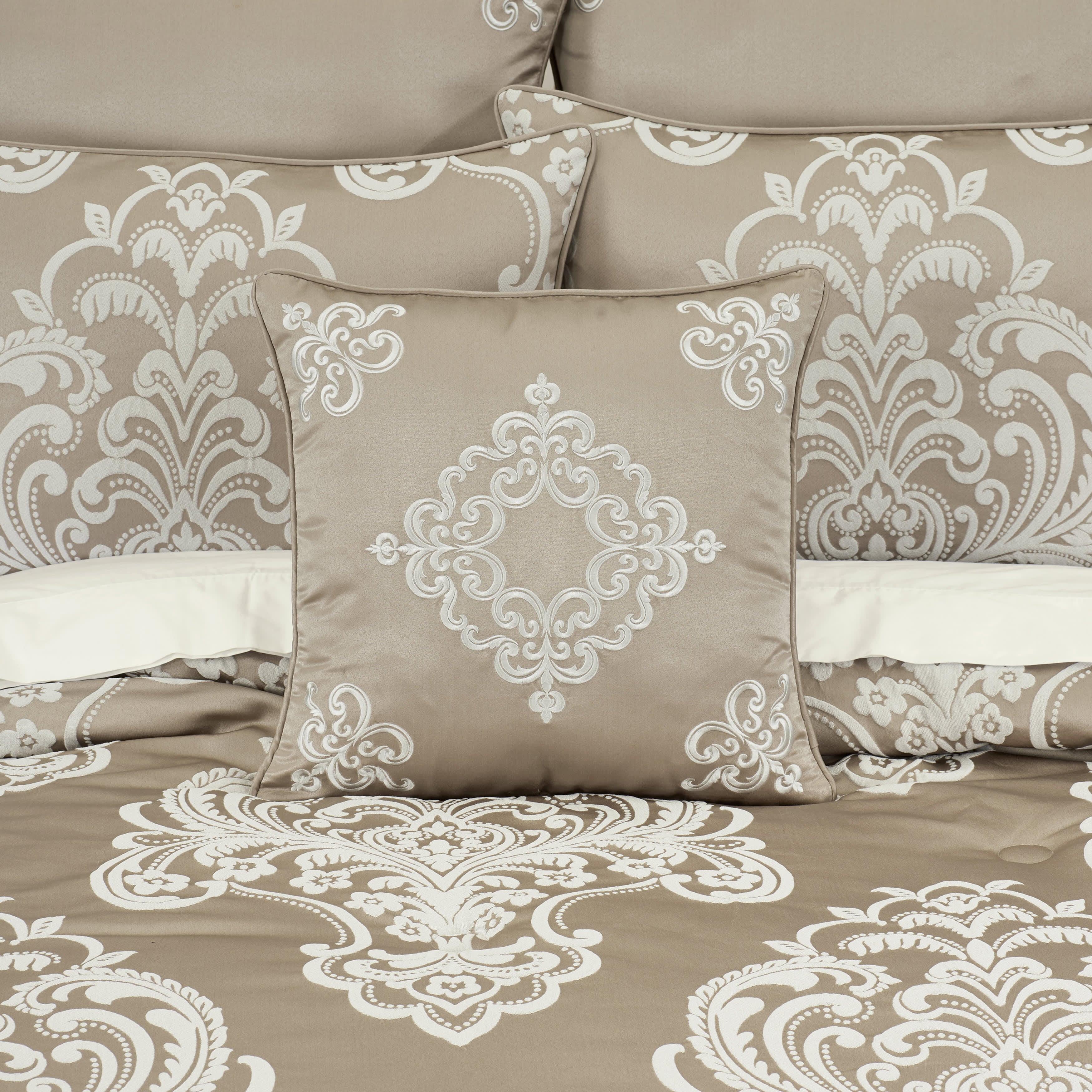 Potenza Sand 18 Inch Square Decorative Throw Pillow, SAND, alternate image number 1