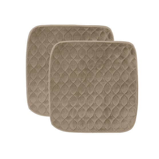 Fresh Ideas Waterproof & Washable Seat Protector 2-Pack with Antimicrobial UltraFresh, Grey, TAN, hi-res image number null