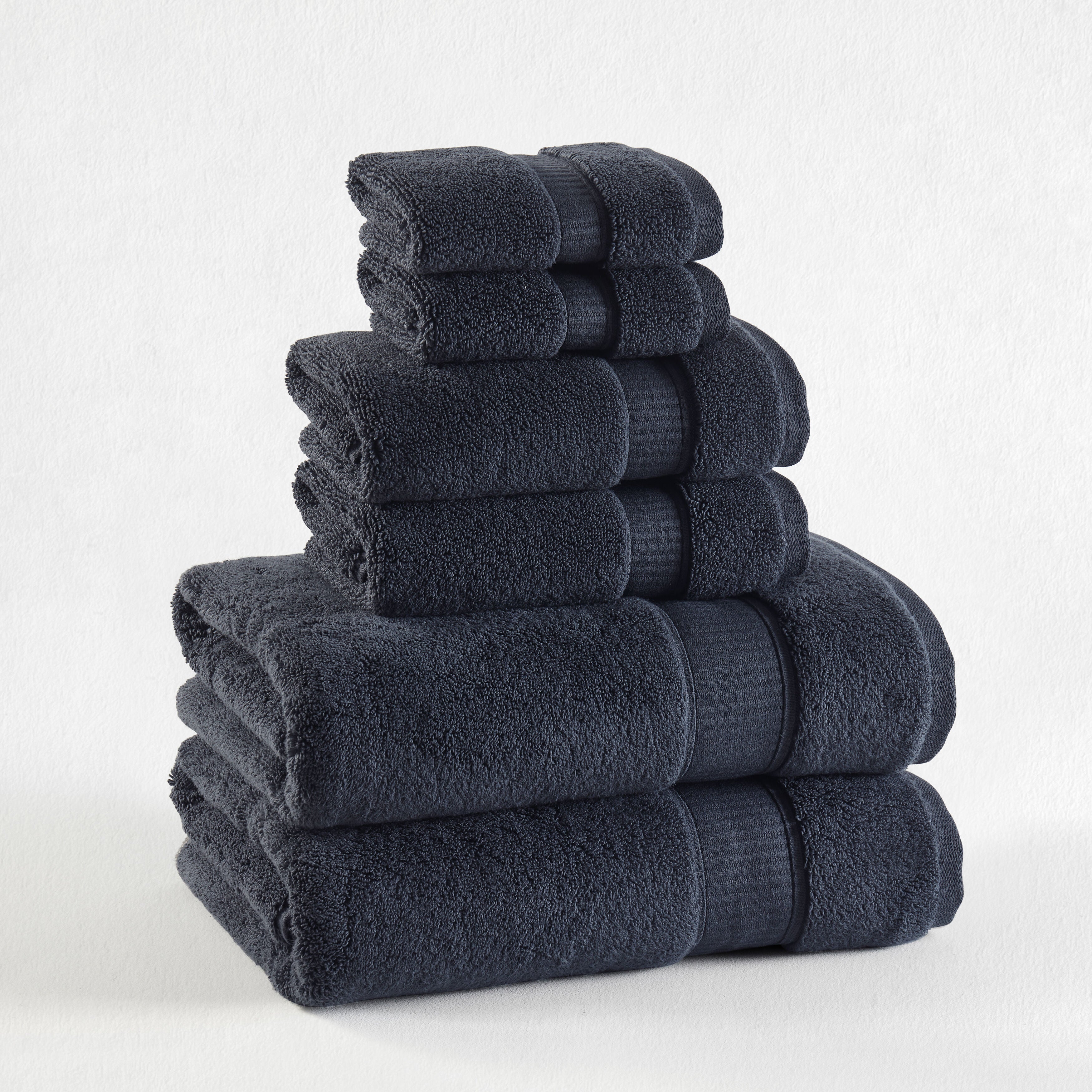 BELMORE 6PC. TOWEL SET, DENIM, hi-res image number 0