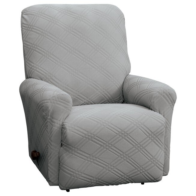 Stretch Sensations Double Diamond Stretch Slipcover, GREY, hi-res image number 0