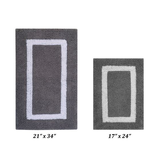 Hotel Collectionis Bath Mat Rug 2 Piece Set (17" x 24" | 21" x 34"), GRAY WHITE, hi-res image number null