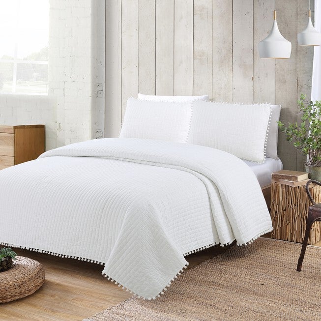 Estate Collection Costa Brava Quilt Set, WHITE, hi-res image number 0