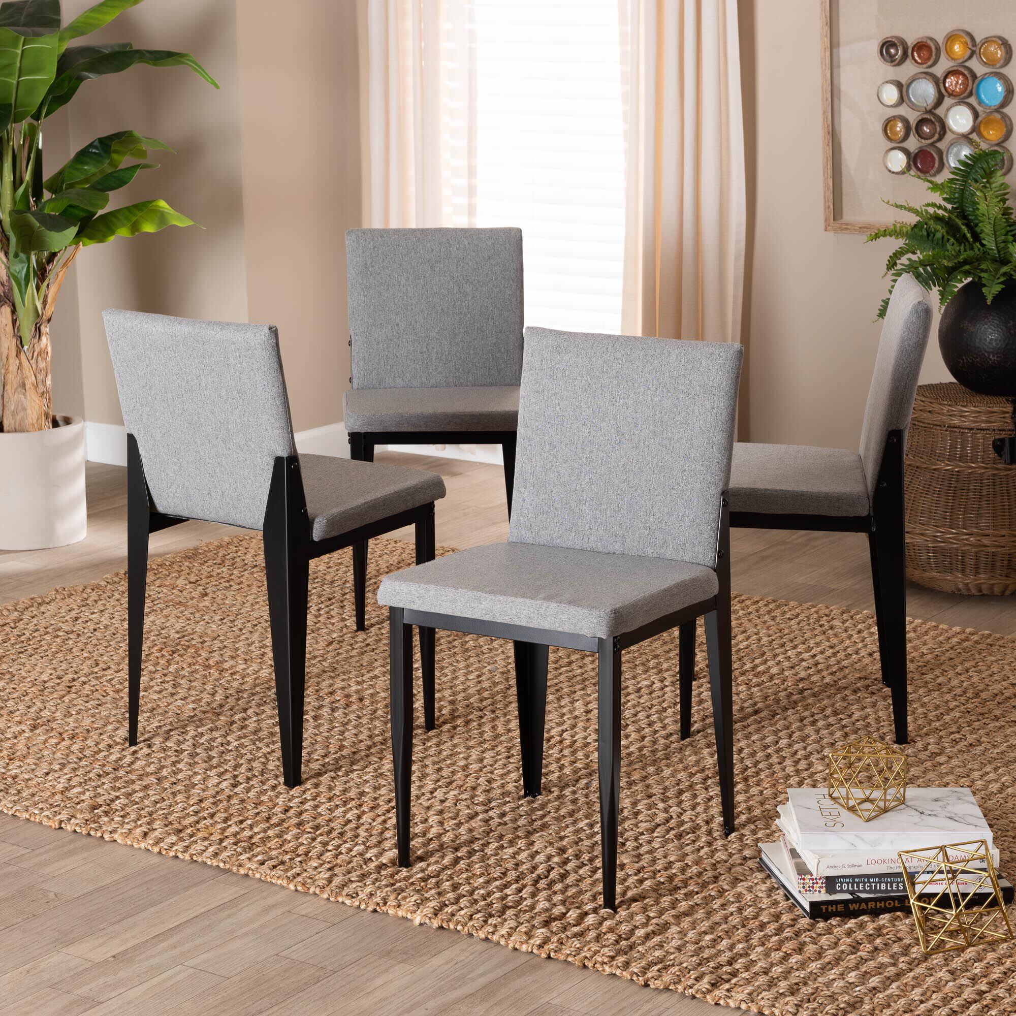 Bishop Industrial Fabric and Metal Dining Chair, GREY, hi-res image number 0