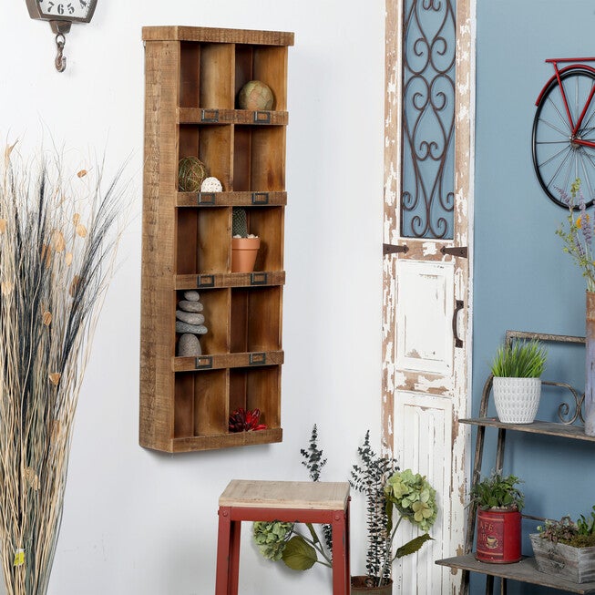 Brown Wood Rustic Wall Shelf Wall Shelf, , alternate image number null