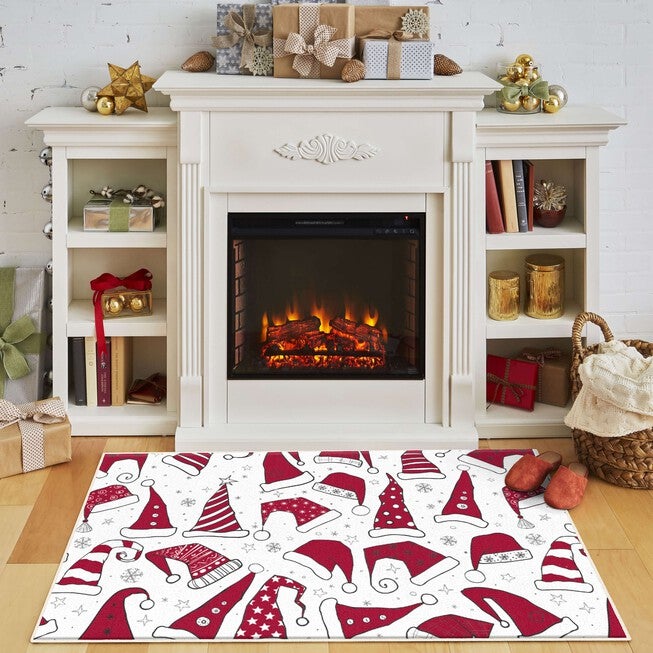 Santa Hats Red Kitchen Rug, , alternate image number null