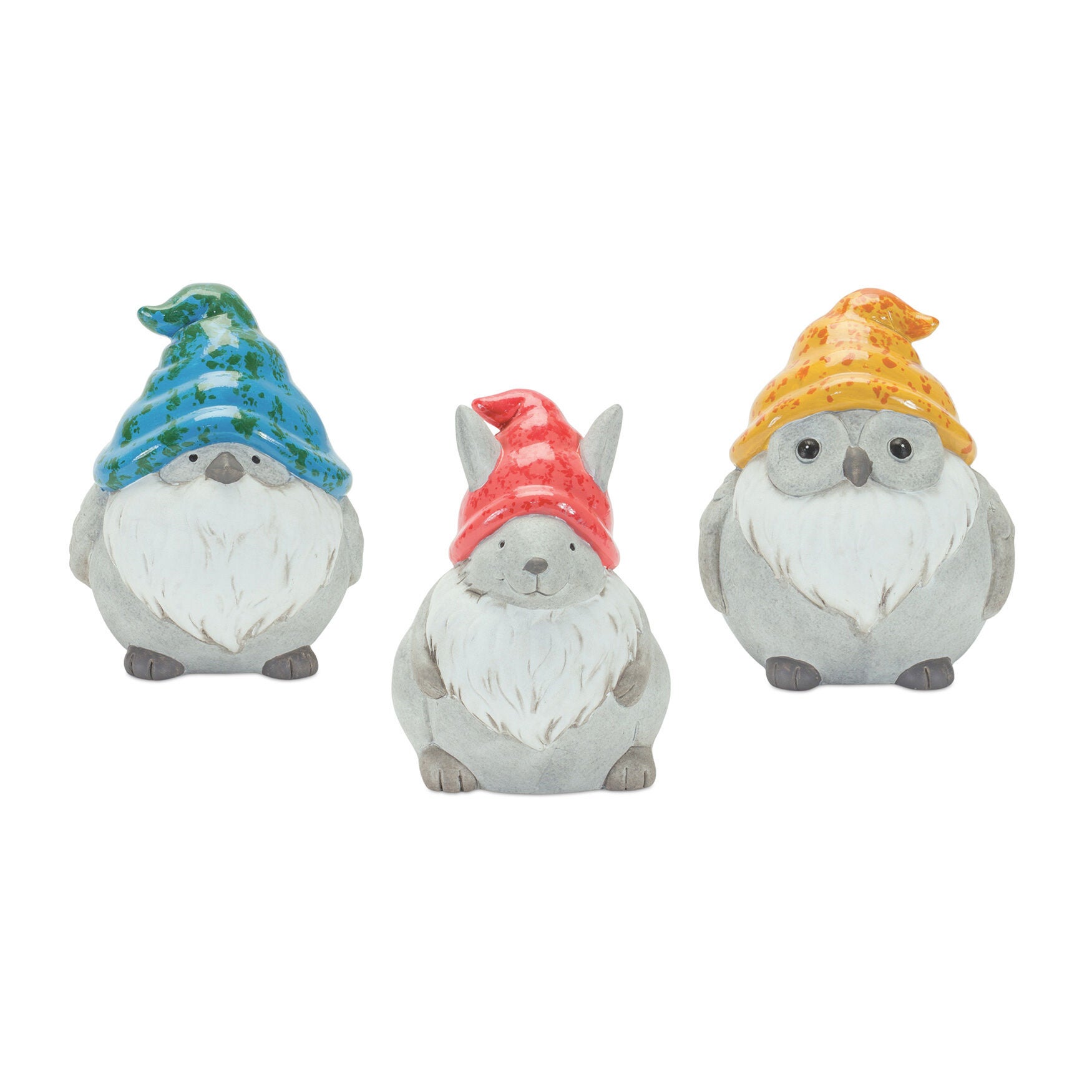 Whimsical Animal Gnome Garden Statue (Set Of 12), RED, hi-res image number 0