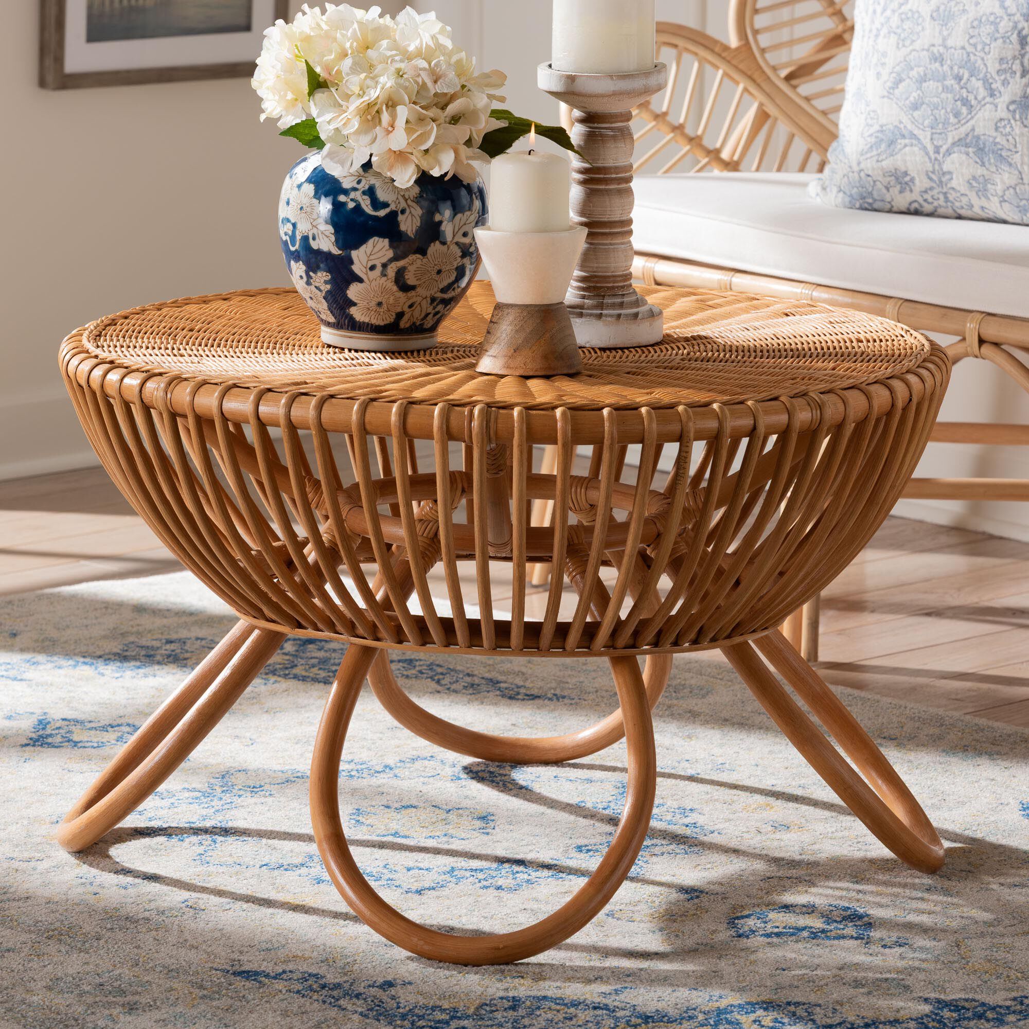 Abel Natural Rattan Coffee Table, LIGHT HONEY, hi-res image number 0