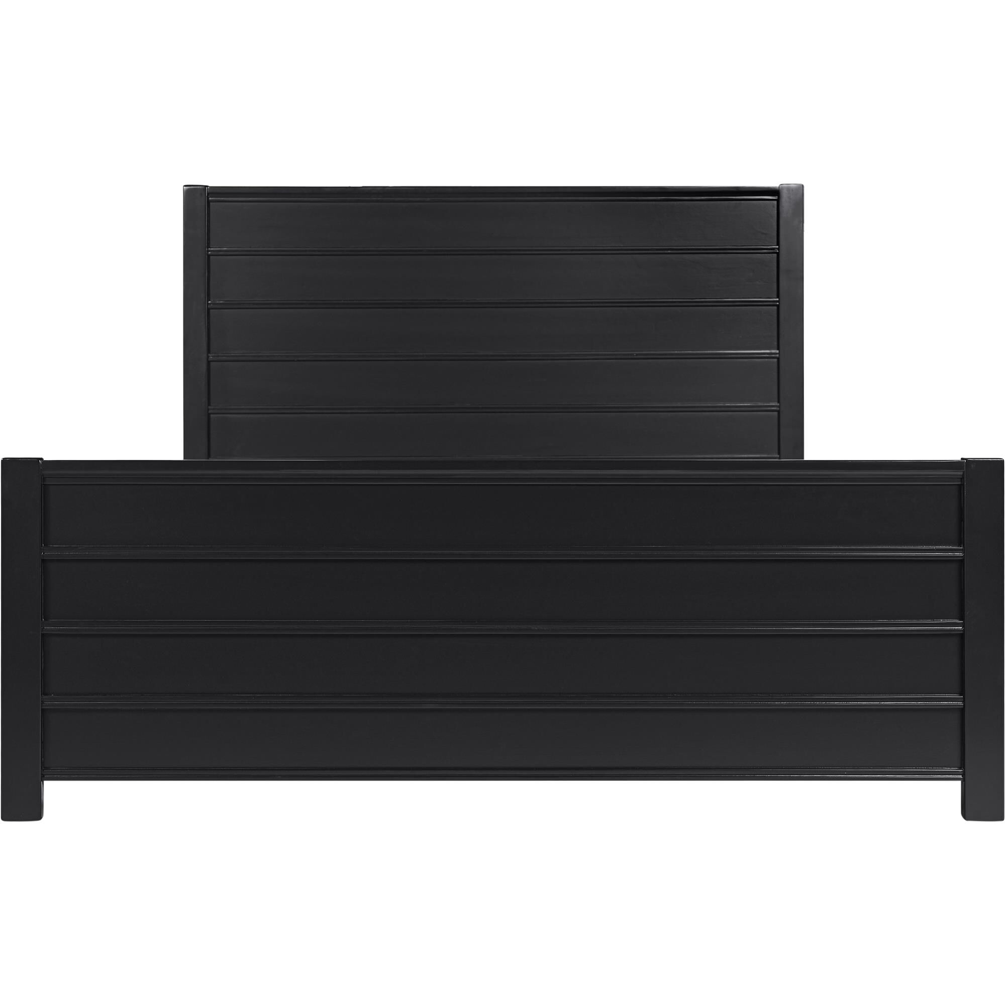 Caroline Wooden Platform Bed in Oak, King, BLACK, alternate image number 3