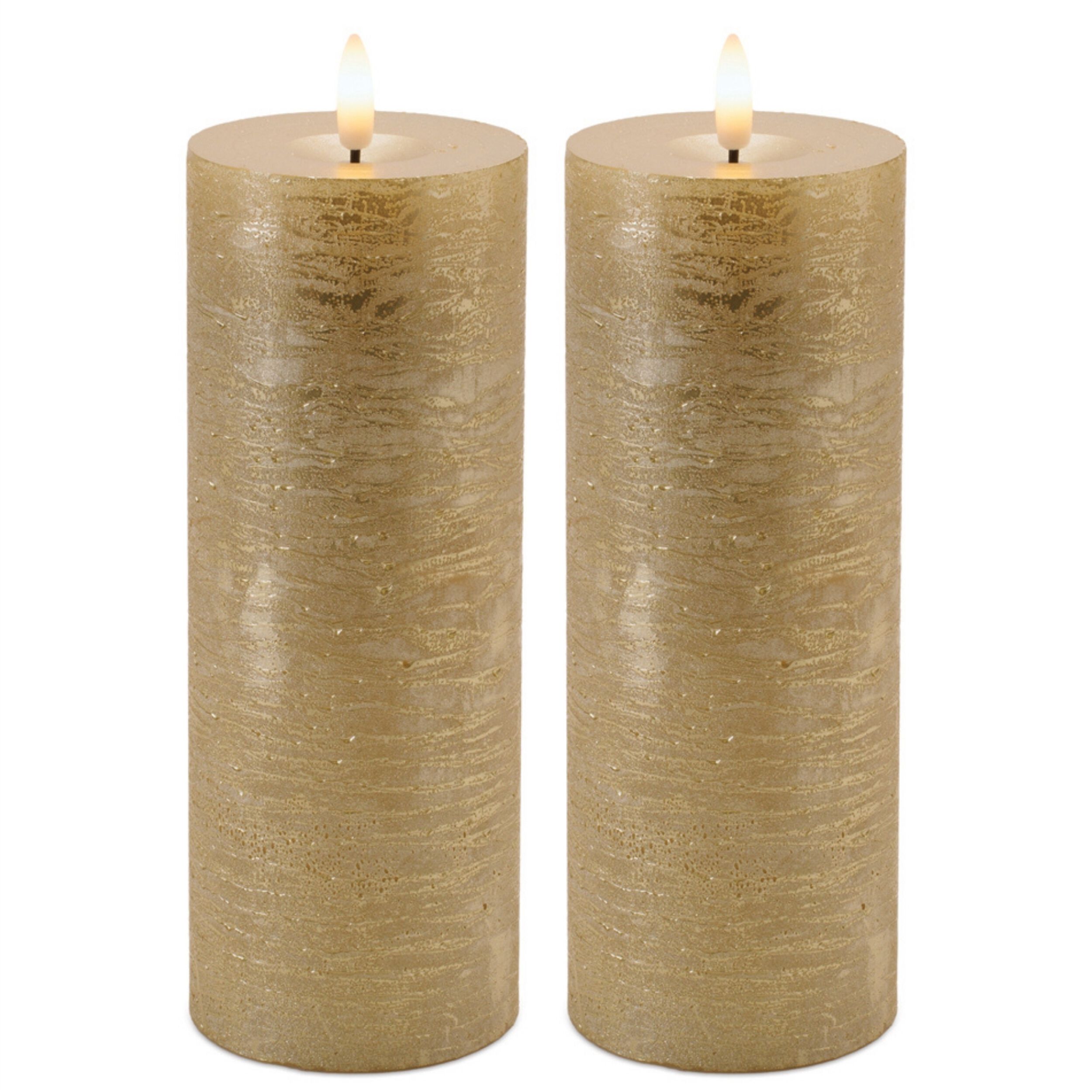 Metallic FIA Wick LED Candle (Set of 2), GOLD, alternate image number 2