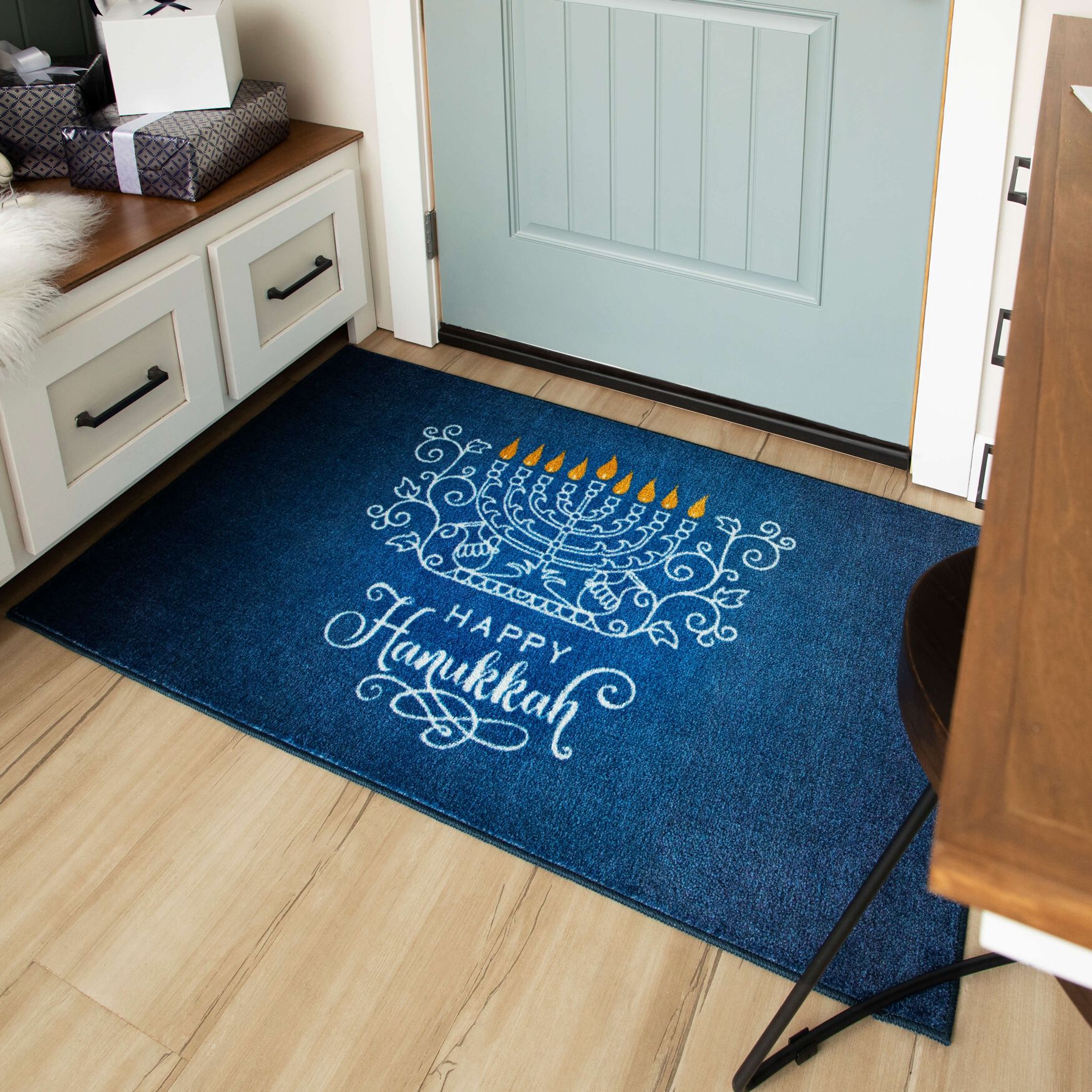 Hanukkah Menorah Multi Kitchen Rug, , alternate image number 7