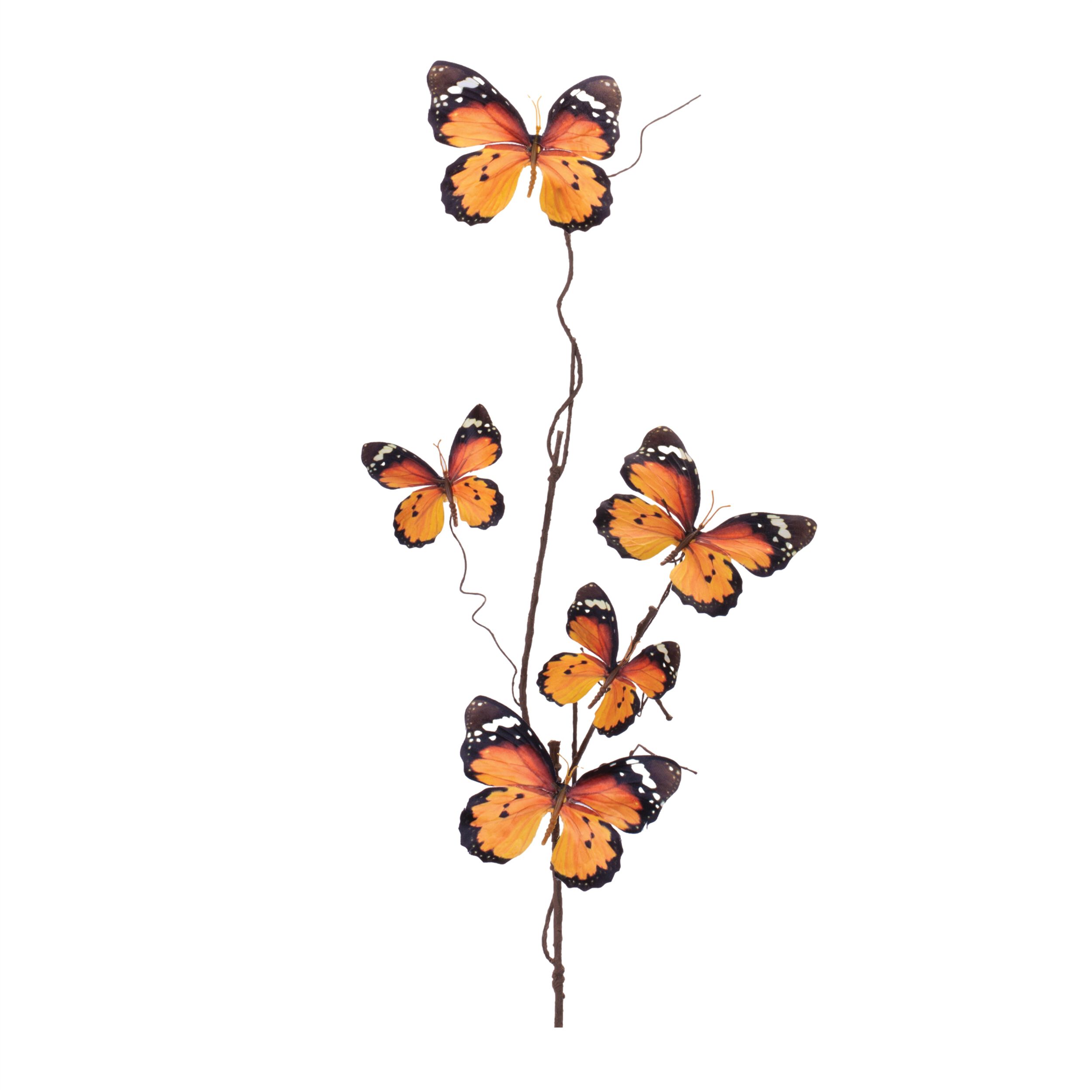 Butterfly Twig Spray Set of 6, ORANGE BLACK, hi-res image number 0