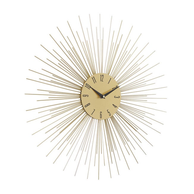 Gold Metal Contemporary Wall Clock, , alternate image number 3