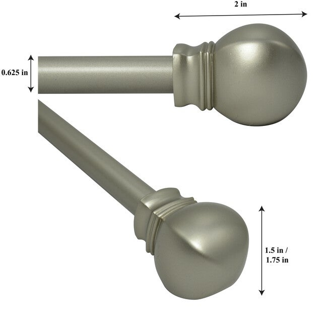 66 inches-120 inches Rod set with Ball Finial, , alternate image number null
