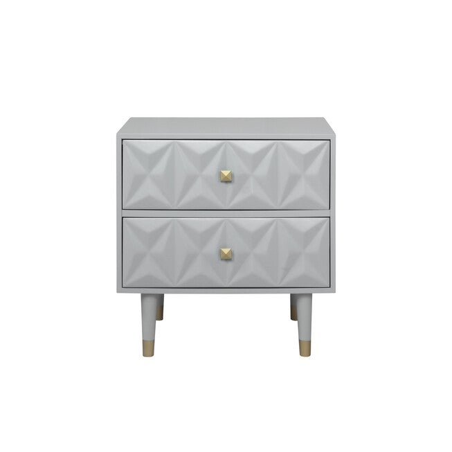 Two Drawer Geo Texture Nightstand, , alternate image number 3