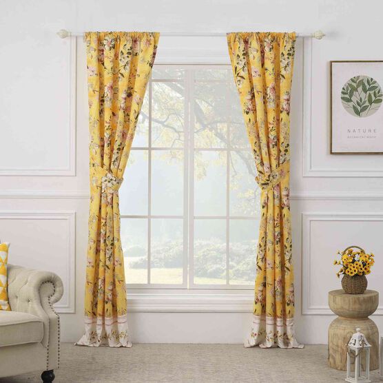 Finley Yellow Curtain Panel Pair, , on-hover image number null