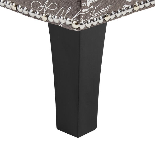 Stephanie Ottoman Grey Linen With Script, , alternate image number 5