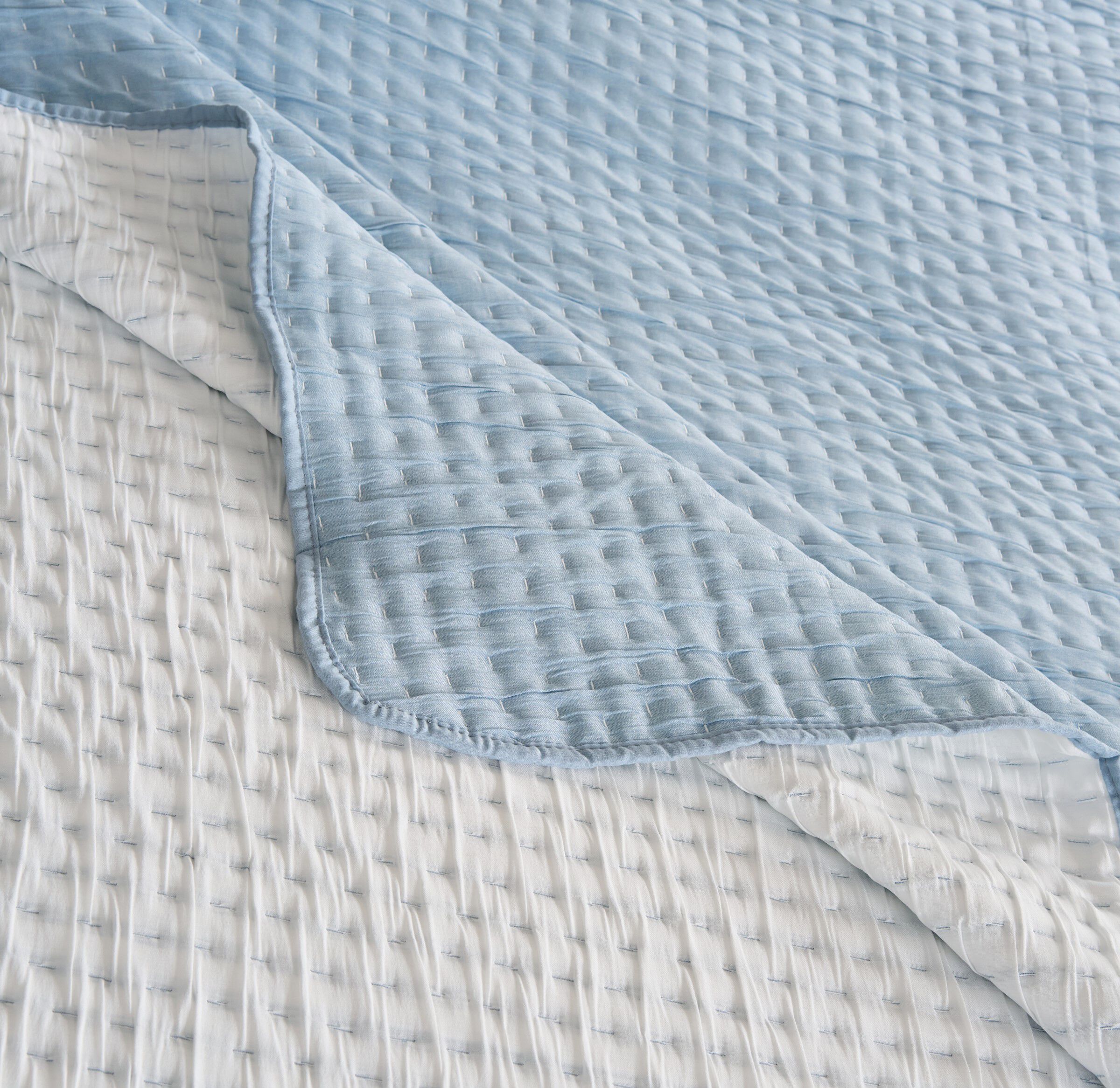 Homestead Rustic Farmhouse Matelassé Coverlet Set, SKY BLUE, alternate image number 3