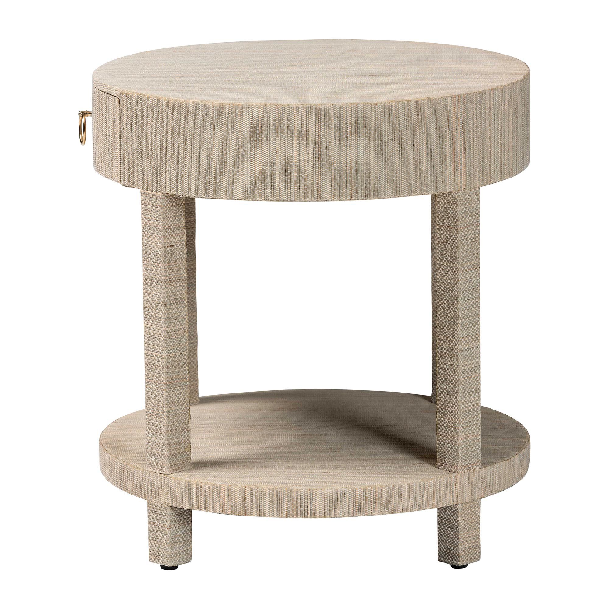 Sadia Bohemian Woven Natural Grasscloth 1-Drawer Nightstand, NATURAL, alternate image number 4