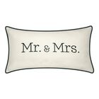 Celebrations ""Mr. & Mrs."" Embroidered Decorative Pillow , OYSTER BLACK, hi-res image number null