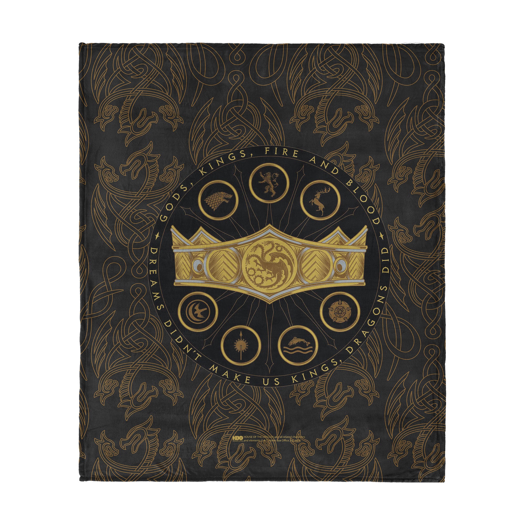 Warner Bros. House of the Dragon Dragons Did Silk Touch Throw Blanket 50x60 Inches, BROWN, hi-res image number 0