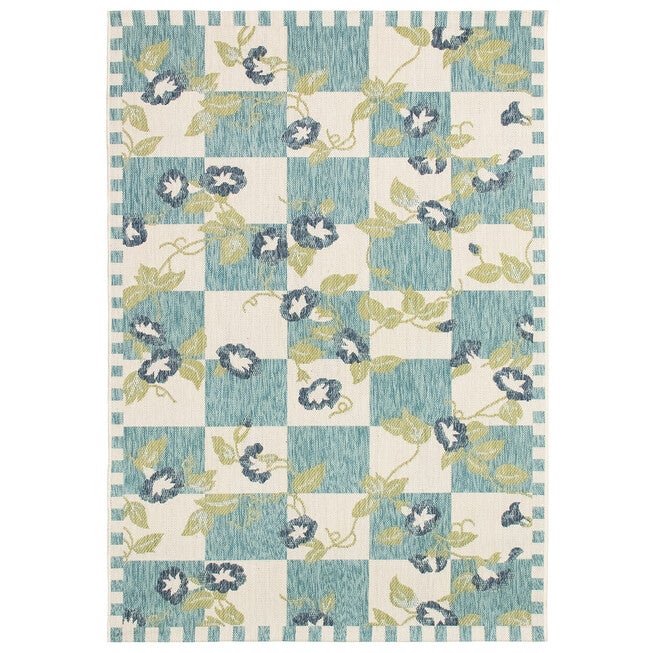 Liora Manne Portofino Morning Glory Indoor/Outdoor Rug, AQUA, hi-res image number null