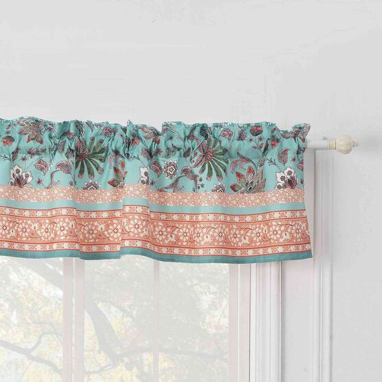 Audrey Turquoise Window Valance, TURQUOISE, hi-res image number null
