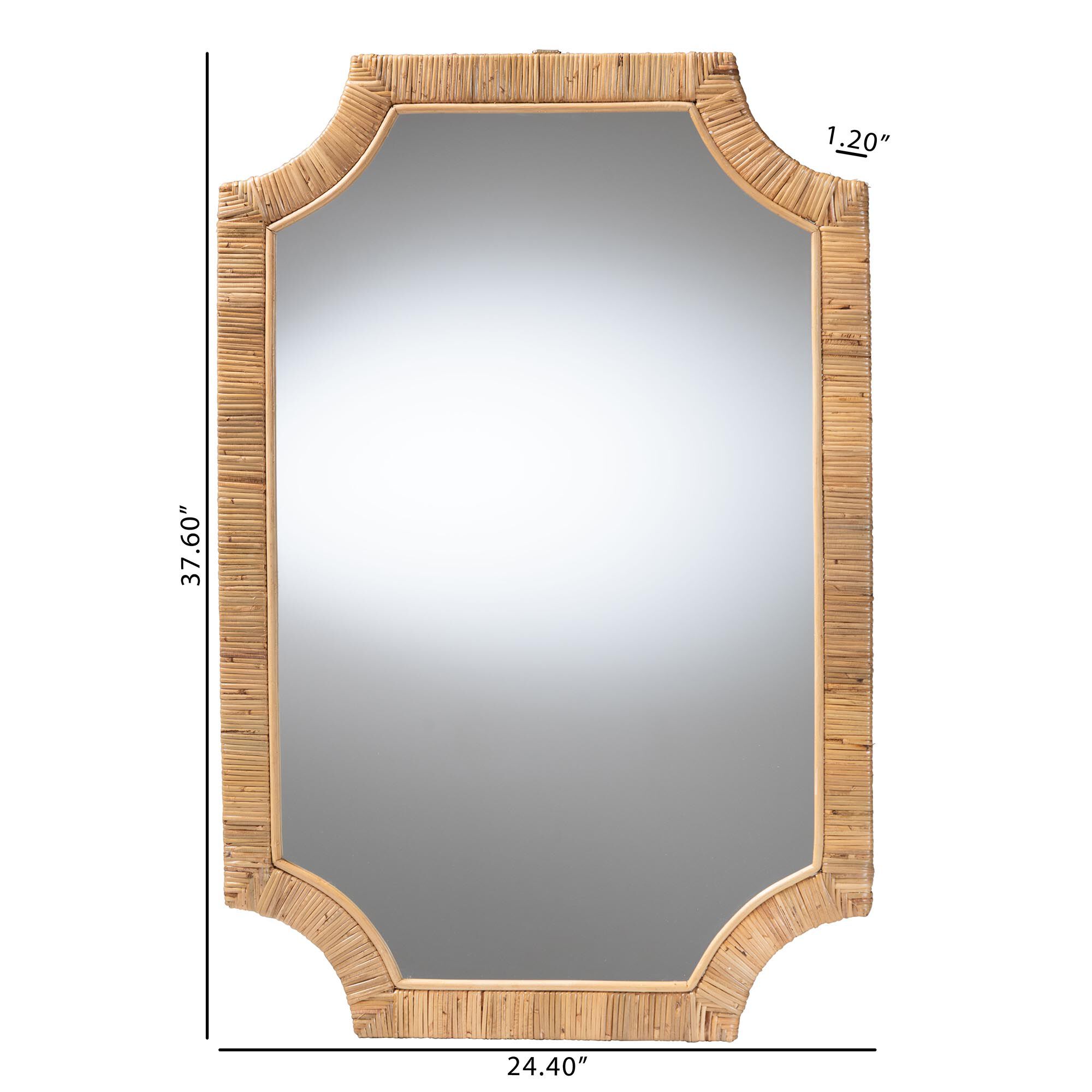 Thiago Natural Rattan Wall Mirror, HONEY, alternate image number 4