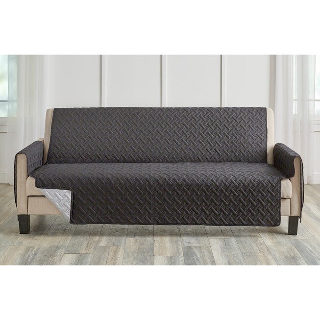 ANTI-BACTERIAL PINSONIC Sofa PROTECTOR, BLACK GRAY, hi-res image number null