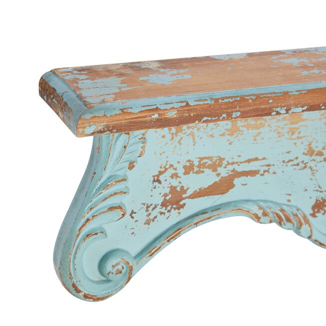 Blue Wood Rustic Wall Shelf Wall Shelf, , alternate image number null