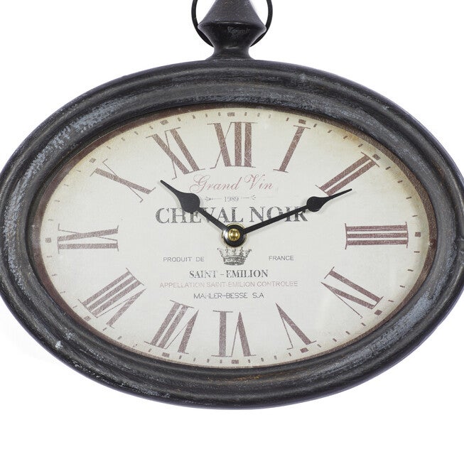 Set Of 2 Cream Metal Vintage Wall Clock, , alternate image number null