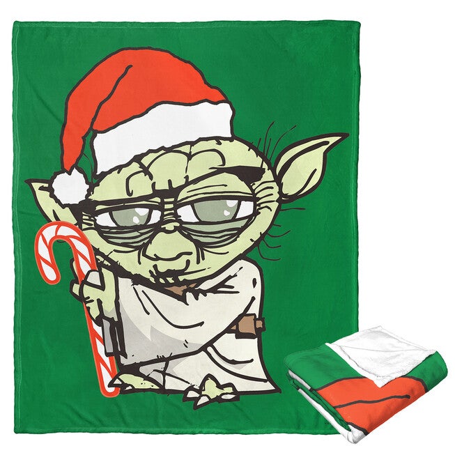 Star Wars Yoda Festive Silk Touch Throw Blanket, O, hi-res image number 0