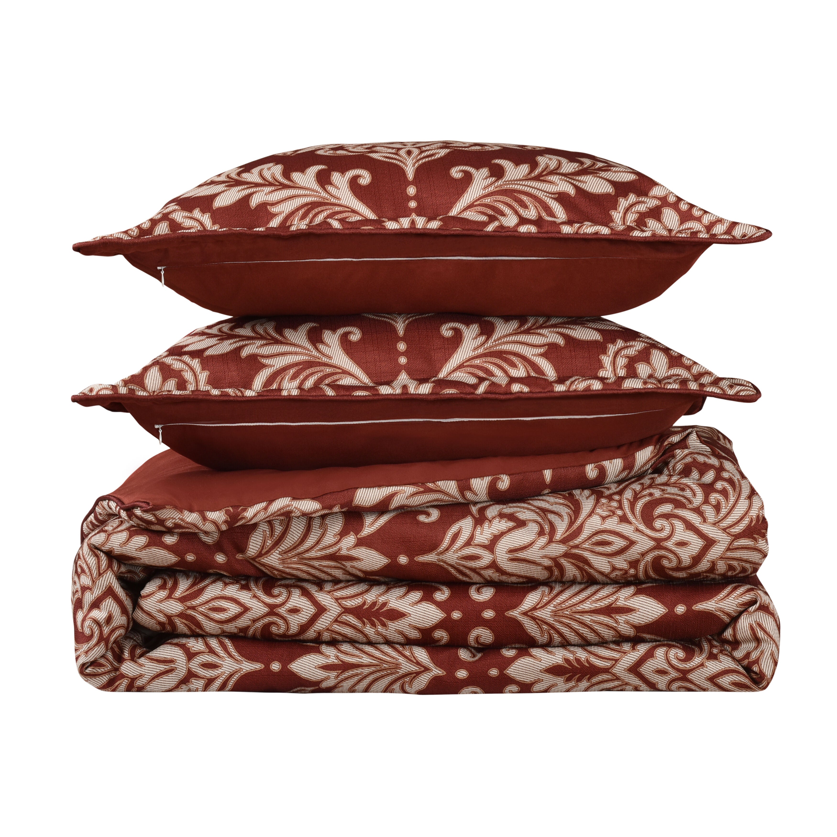 Lazia 3 Piece Comforter Set, RED, alternate image number 4