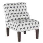 Block Paisley Armless Chair, BLACK NAVY, hi-res image number null