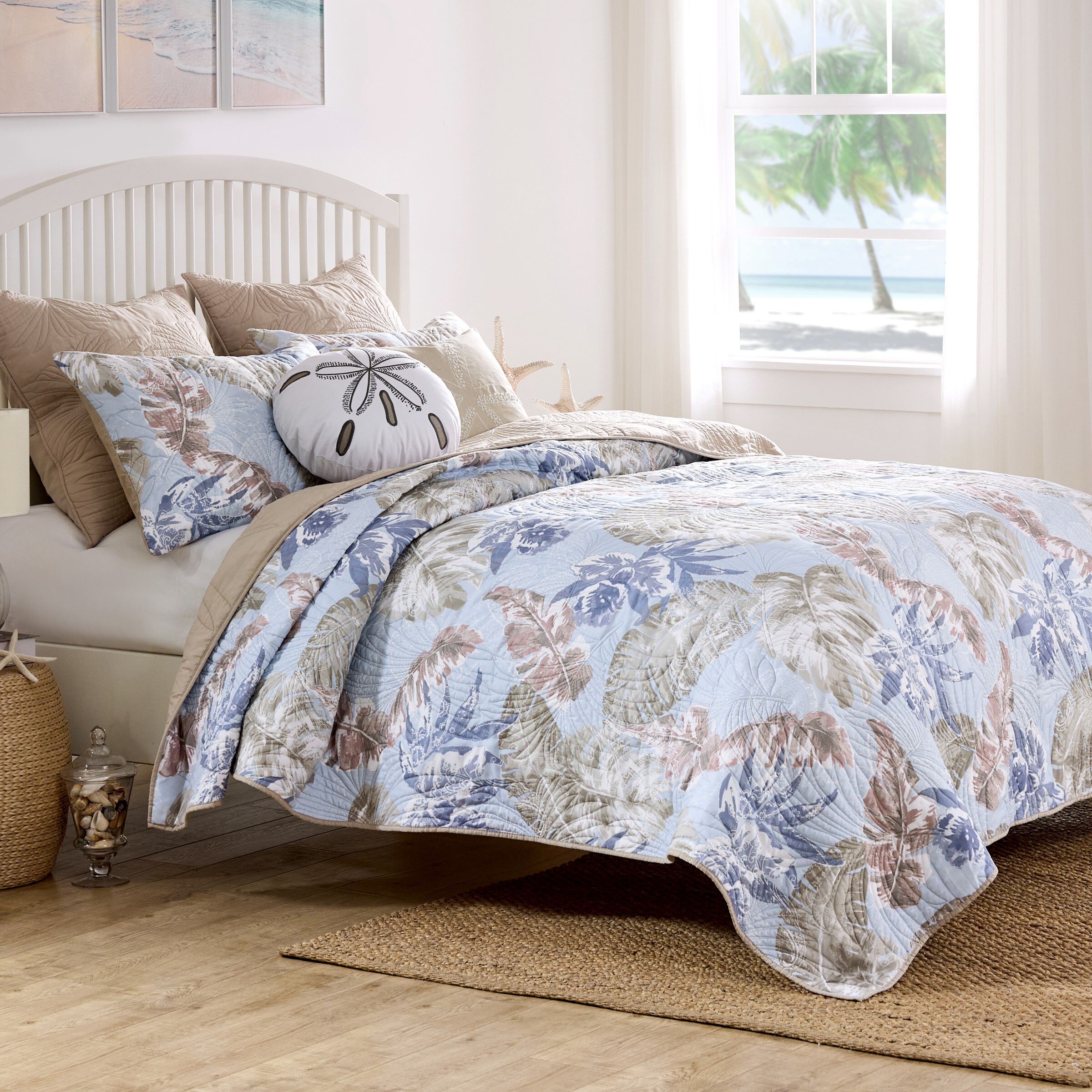 Tropics Finely Stitched Quilt Set, MIST, alternate image number 2