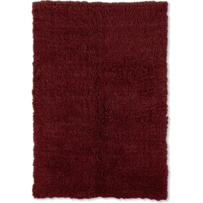Flokati Burgundy Rug, BURGUNDY, hi-res image number null