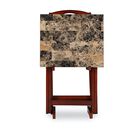 Jasper Tray Table Set Brown Faux Marble, , alternate image number null