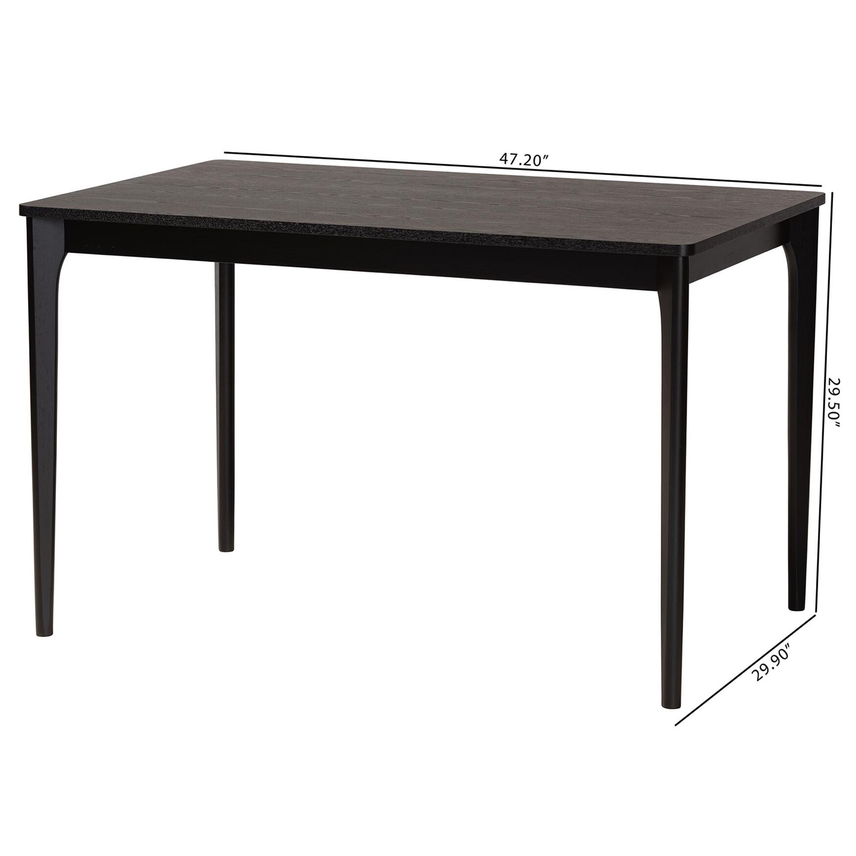 Sherwin Mid-Century Modern Black Finished Wood Dining Table, , alternate image number null