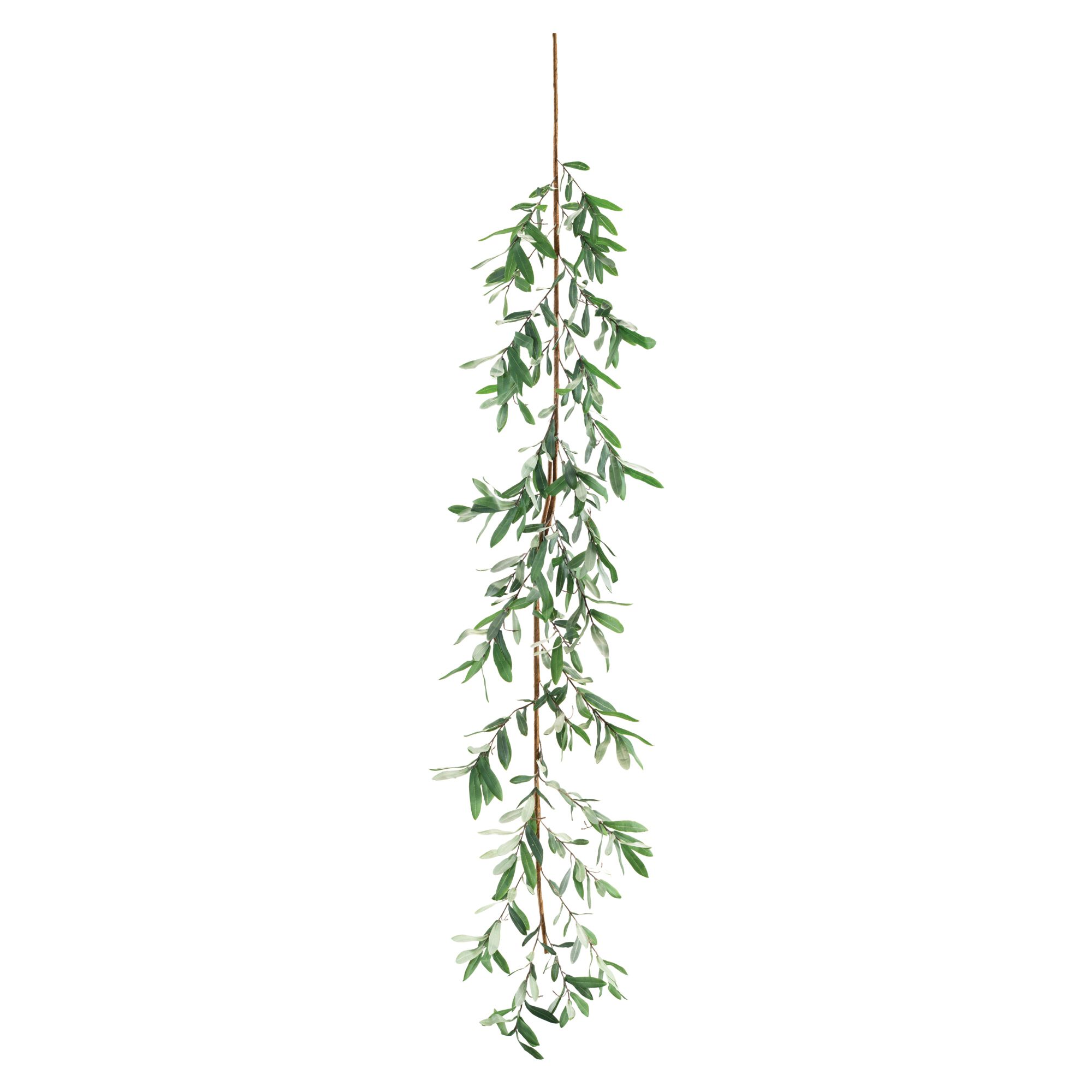 Olive Leaf Foliage Garland 5.5'L, GREEN/BROWN, alternate image number 1