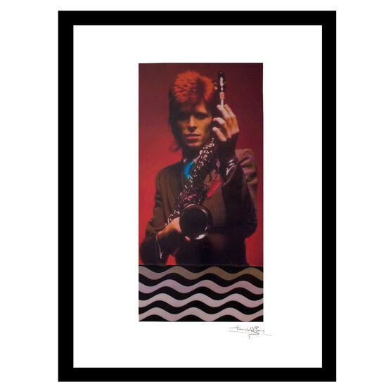 David Bowie Saxophone - Red / Brown - 14x18 Framed Print, RED BROWN, hi-res image number null