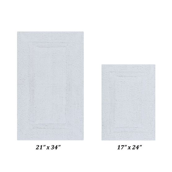 Lux Collectionis Bath Mat Rug 2 Piece Set (17" x 24" | 21" x 34"), WHITE, hi-res image number null